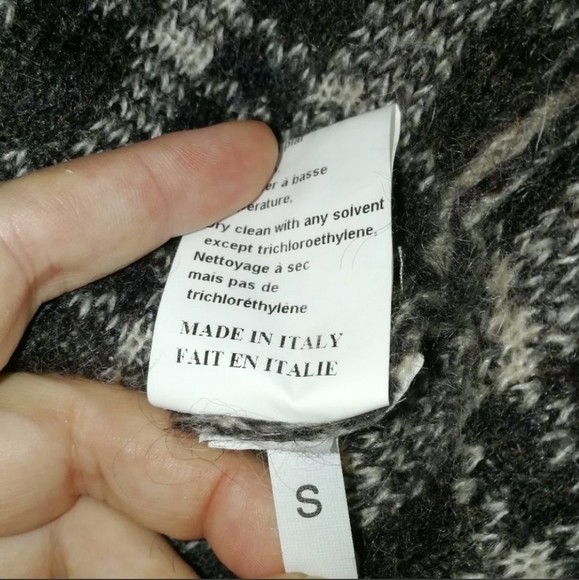 Italian Mohair Plaid Cream & Black Cardigan - Picture 4 of 4